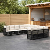 vidaXL Garden Sofa Set 12 pcs Black poly rattan