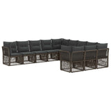 vidaXL Garden Sofa Set 12 pcs Black poly rattan