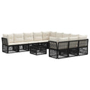 vidaXL Garden Sofa Set 12 pcs Black poly rattan