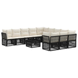 vidaXL Garden Sofa Set 12 pcs Black poly rattan