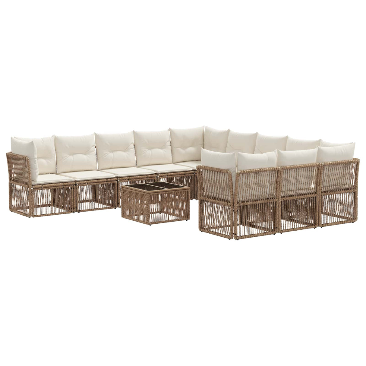 vidaXL Garden Sofa Set 12 pcs Black poly rattan