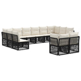 vidaXL Garden Sofa Set 13 pcs Black poly rattan