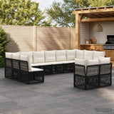vidaXL Garden Sofa Set 13 pcs Black poly rattan