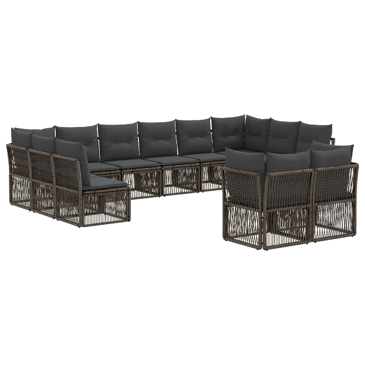 vidaXL Garden Sofa Set 13 pcs Black poly rattan