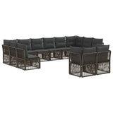 vidaXL Garden Sofa Set 13 pcs Black poly rattan