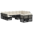 vidaXL Garden Sofa Set 13 pcs Black poly rattan