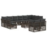 vidaXL Garden Sofa Set 13 pcs Black poly rattan