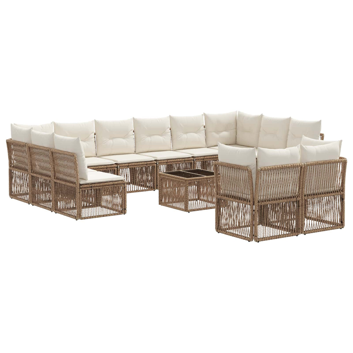 vidaXL Garden Sofa Set 13 pcs Black poly rattan