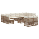 vidaXL Garden Sofa Set 13 pcs Black poly rattan