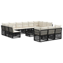 vidaXL Tuinbank Set 14 pcs Grijs poly rattan