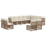 vidaXL Tuinbank Set 13 pcs Zwart poly rattan