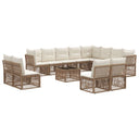 vidaXL Tuinbank Set 13 pcs Zwart poly rattan