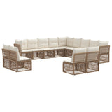 vidaXL Tuinbank Set 14 pcs Zwart poly rattan