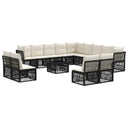 vidaXL Tuinbank Set 14 pcs Zwart poly rattan