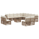 vidaXL Tuinbank Set 14 pcs Zwart poly rattan