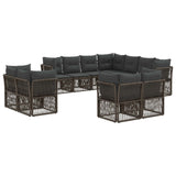 vidaXL Garden Sofa Set 12 pcs Black poly rattan