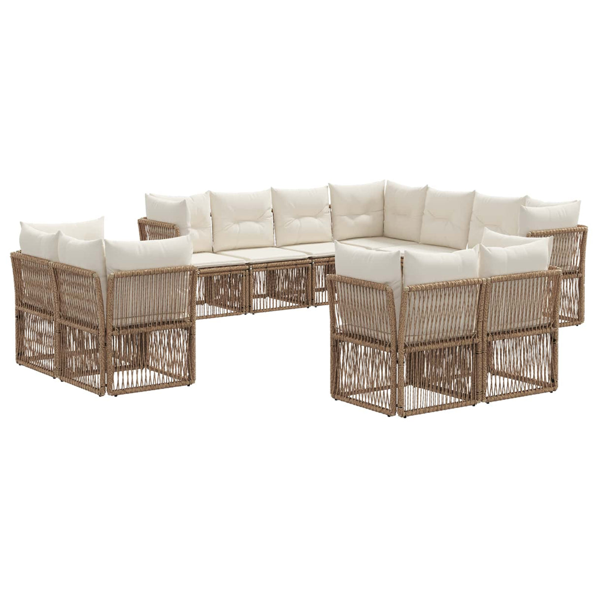 vidaXL Garden Sofa Set 12 pcs Black poly rattan