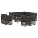 vidaXL Garden Sofa Set 12 pcs Black poly rattan