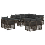 vidaXL Garden Sofa Set 12 pcs Black poly rattan