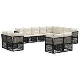 vidaXL Garden Bench Set 13 pcs Black poly rattan