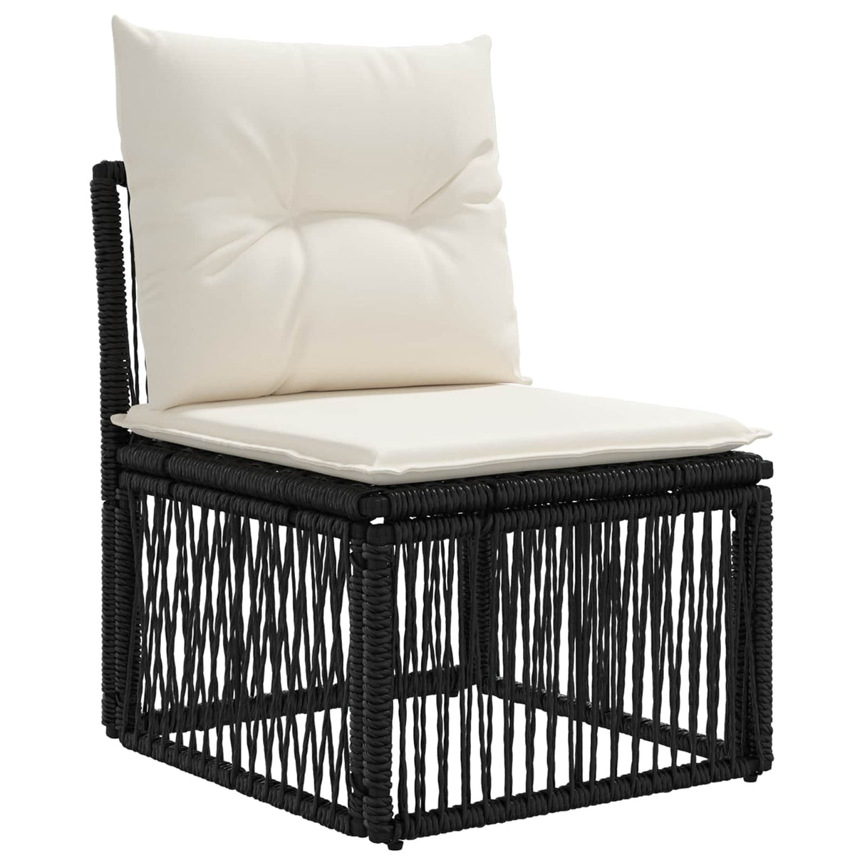 vidaXL Garden Bench Set 13 pcs Black poly rattan