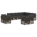 vidaXL Garden Bench Set 13 pcs Black poly rattan
