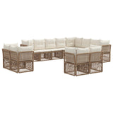 vidaXL Garden Bench Set 13 pcs Black poly rattan