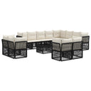 vidaXL Garden Bench Set 13 pcs Black poly rattan