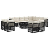 vidaXL Garden Bench Set 13 pcs Black poly rattan
