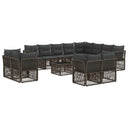 vidaXL Garden Bench Set 13 pcs Black poly rattan