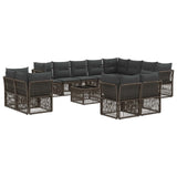 vidaXL Garden Bench Set 13 pcs Black poly rattan