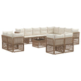 vidaXL Garden Bench Set 13 pcs Black poly rattan