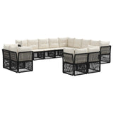 vidaXL Tuinbank Set 14 pcs Zwart poly rattan