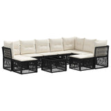 vidaXL Tuinbank Set 10 pcs Zwart poly rattan