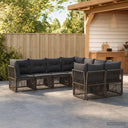 vidaXL Garden Sofa Set 8 pcs 8-Seater Black poly rattan