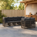 vidaXL Garden Sofa Set 8 pcs 8-Seater Black poly rattan