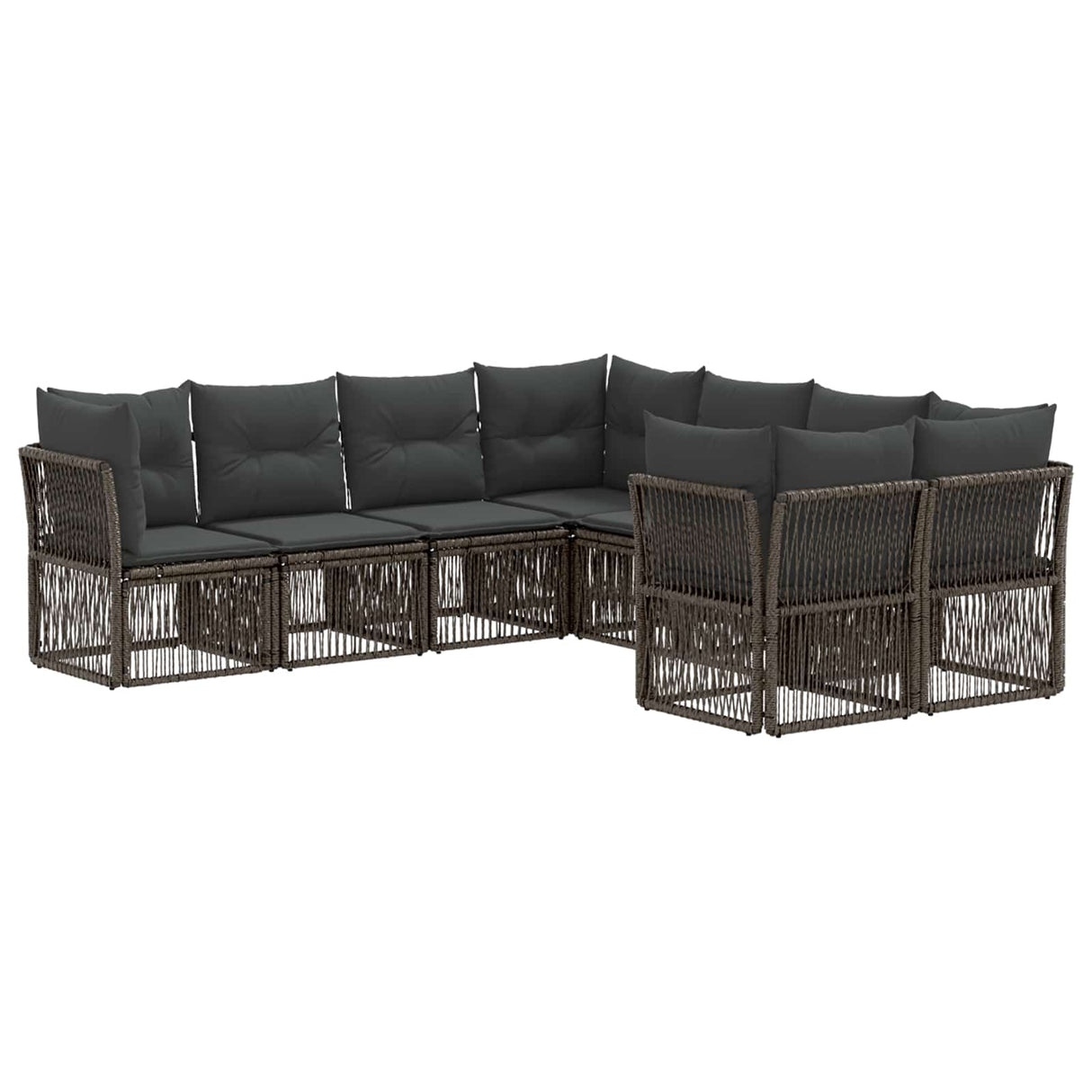 vidaXL Garden Sofa Set 8 pcs 8-Seater Black poly rattan