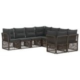 vidaXL Garden Sofa Set 8 pcs 8-Seater Black poly rattan