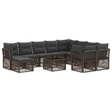 vidaXL Garden Lounge Set 11 Pieces Black Poly Rattan