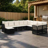 vidaXL Garden Lounge Set 12 pcs Black poly rattan