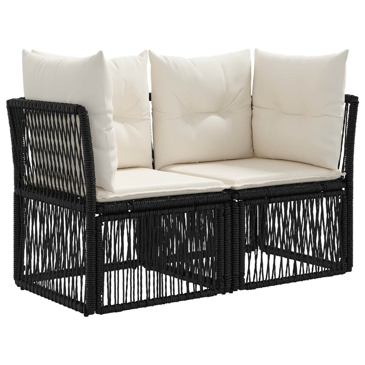 vidaXL Garden Lounge Set 12 pcs Black poly rattan