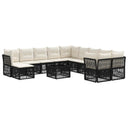 vidaXL Garden Lounge Set 12 pcs Black poly rattan