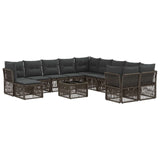 vidaXL Garden Lounge Set 12 pcs Black poly rattan