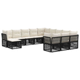 vidaXL Tuinbank Set 13 pcs Zwart poly rattan
