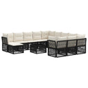 vidaXL Tuinbank Set 13 pcs Zwart poly rattan