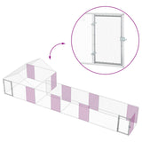 vidaXL Chicken Coop with Roof and Run 2 pcs silver 7 x 2 x 1.5 m