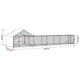 vidaXL Chicken Coop with Roof and Run 2 pcs silver 7 x 2 x 1.5 m