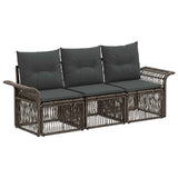 vidaXL Garden Bench Set 4 pcs Black poly rattan