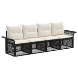 vidaXL Garden Sofa Set 5 Piece Black Poly Rattan