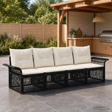 vidaXL Garden Sofa Set 5 Piece Black Poly Rattan